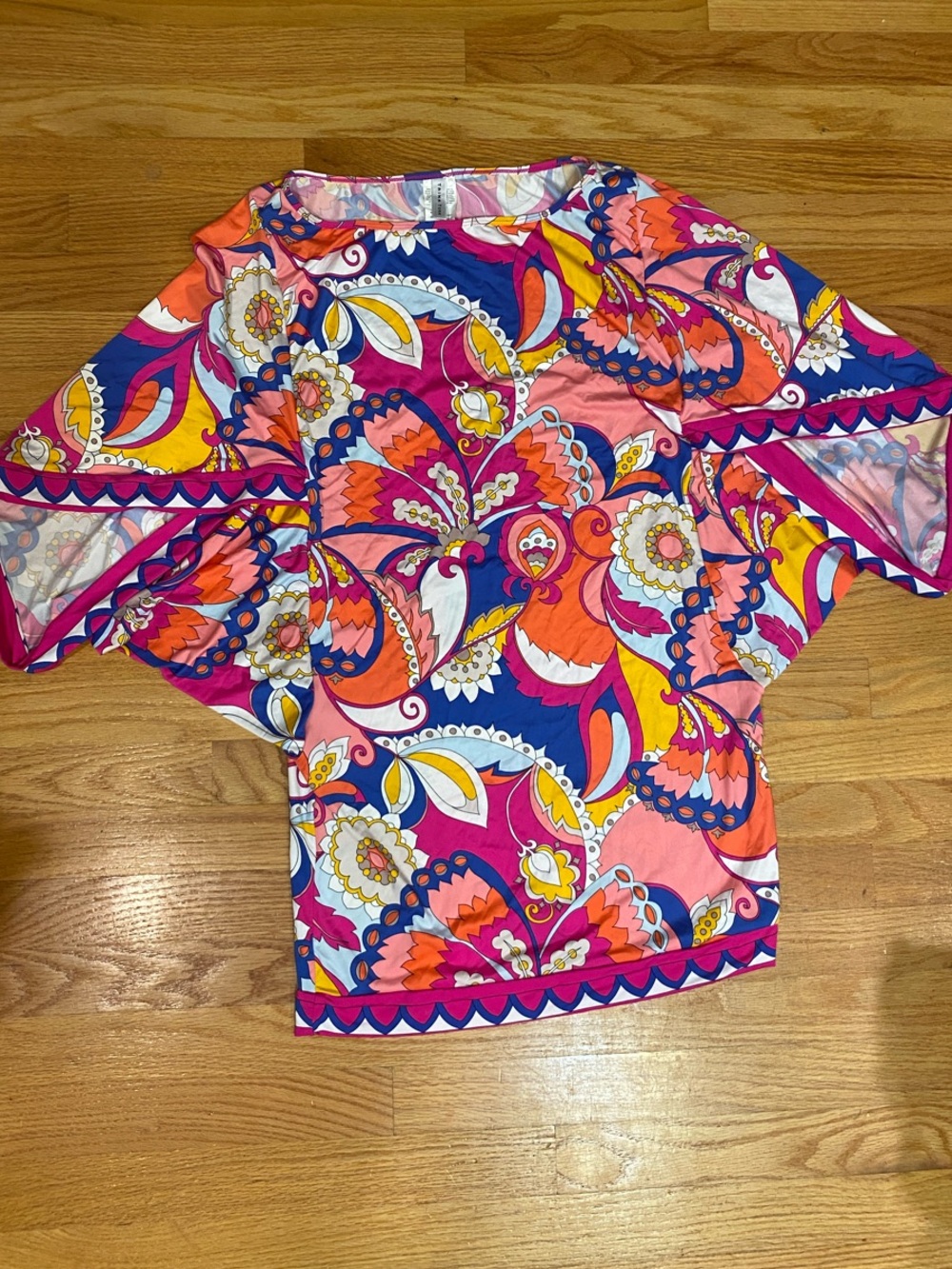 Trina Turk Multicolor Paisley-Print Tunic Dress in Pink, Blue & Orange